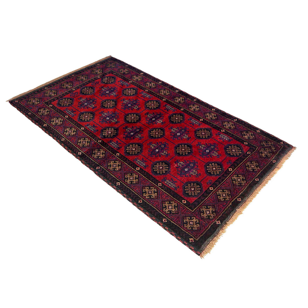 Afghan Baluchi Rug 2' 8" x 4' 7" Hand-Knotted close-up