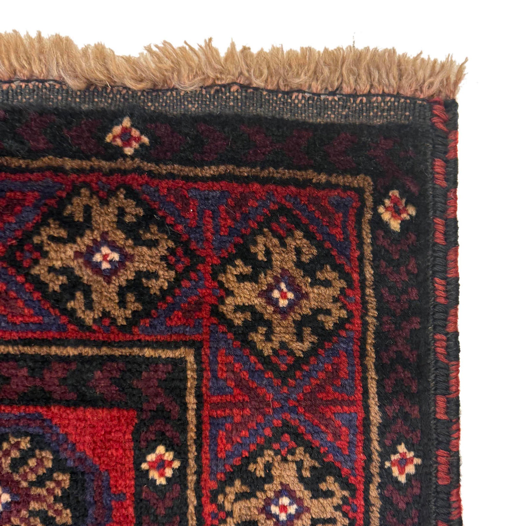 Afghan Tribal Baluchi Rug 2' 8" x 4' 7" Hand-Knotted pattern
