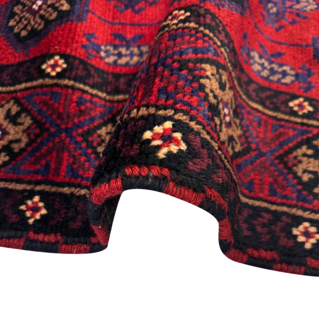 Afghan Tribal Baluchi Rug 2' 8" x 4' 7" Hand-Knotted texture