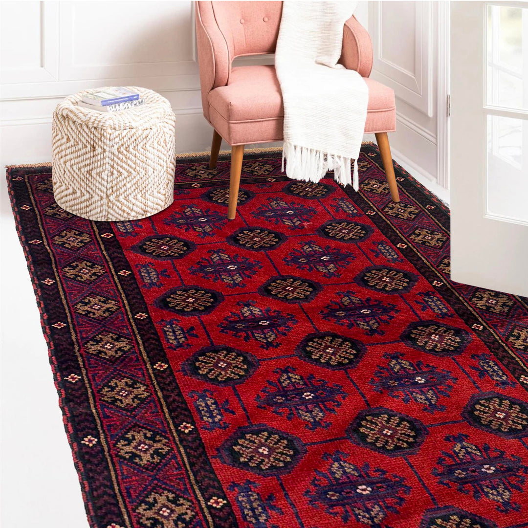 Afghan Tribal Baluchi Rug 2' 8" x 4' 7" Hand-Knotted view 9