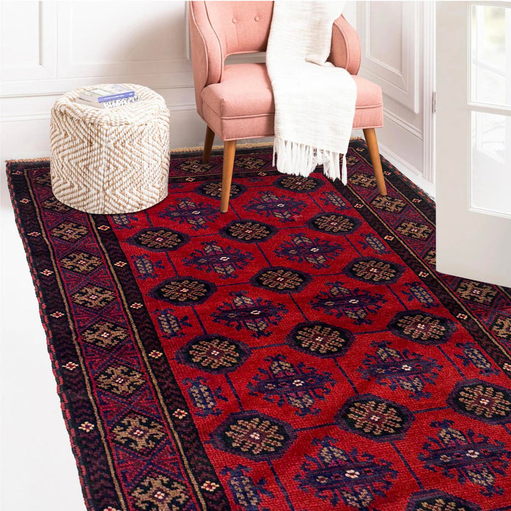 Afghan Baluchi Rug 2' 8" x 4' 7" Hand-Knotted view 9