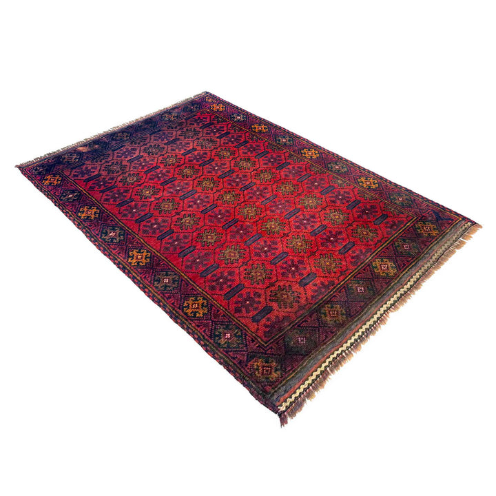 Red Afghan Baluchi Rug 2' 11" x 4' 2" Hand-Knotted view