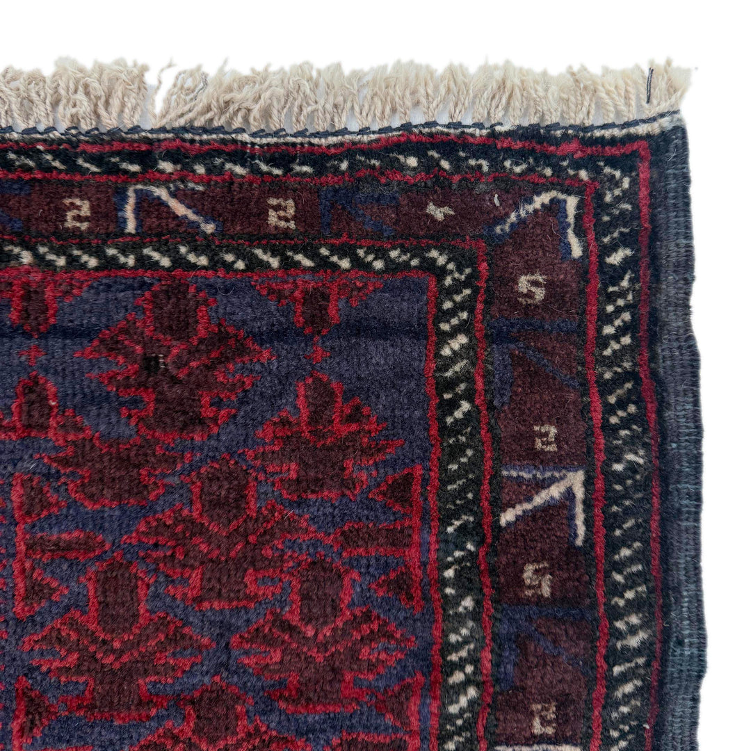 Red Afghan Prayer Rug 3' 3" x 4' 6" Hand-Knotted | No. AL83745