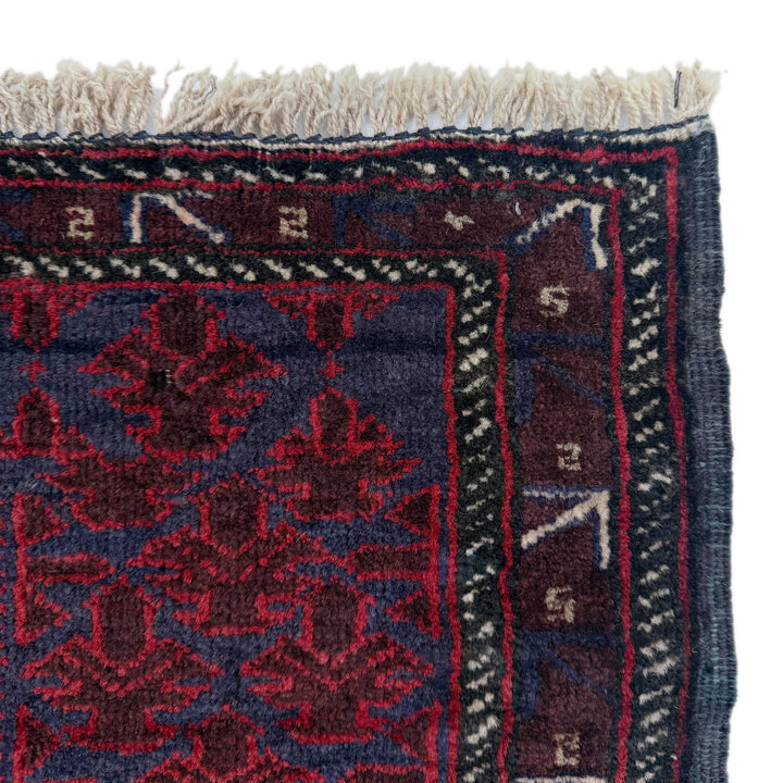 Red Afghan Prayer Rug 3' 3" x 4' 6" Hand-Knotted | No. AL83745