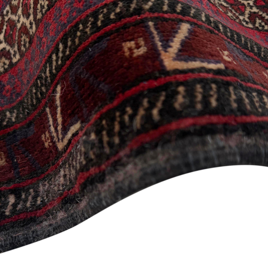 Red Afghan Prayer Rug 3' 3" x 4' 6" Hand-Knotted | No. AL83745