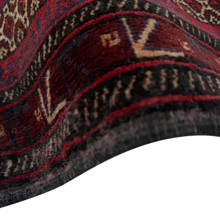 Red Afghan Prayer Rug 3' 3" x 4' 6" Hand-Knotted | No. AL83745