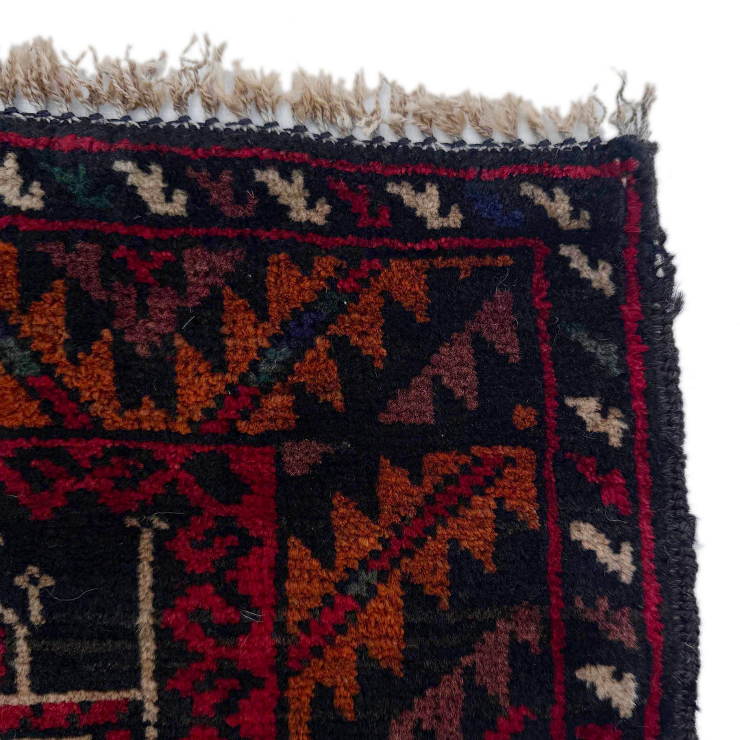 Afghan Tribal Prayer Rug 2' 9" x 4' 4" Hand-Knotted pattern