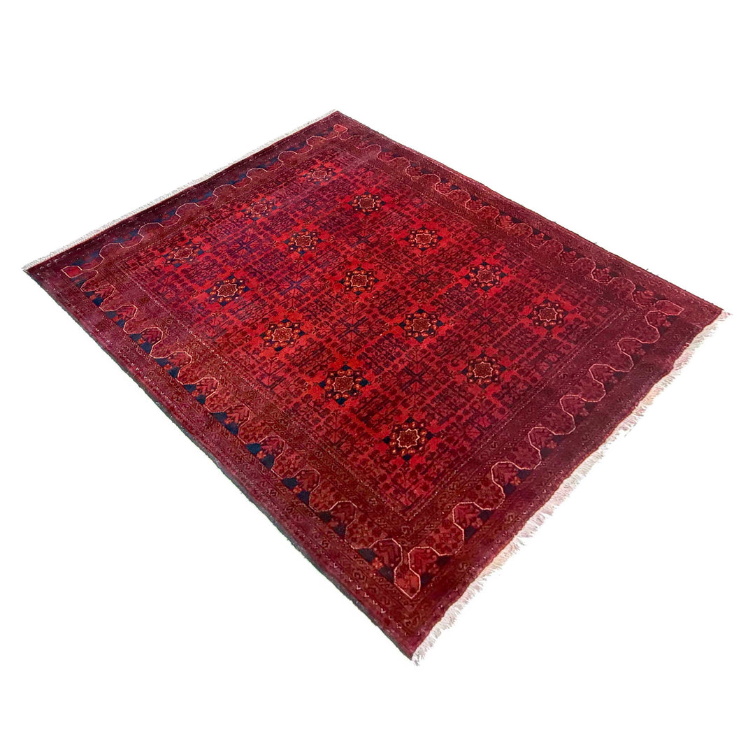 Red Afghan Khal Mohammadi Rug 5' 3" x 6' 3" Hand-Knotted view