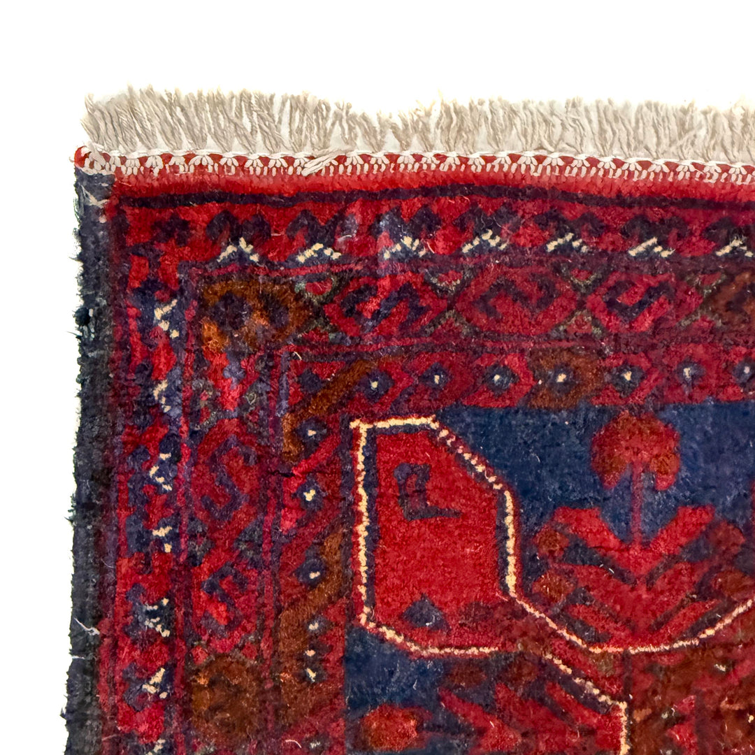 Red Afghan Khal Mohammadi Rug 5' 3" x 6' 3" Hand-Knotted pattern