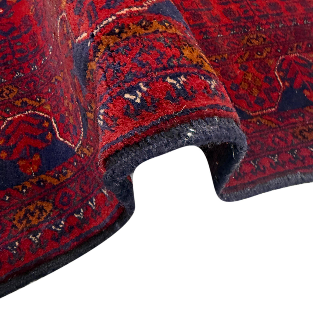 Red Afghan Khal Mohammadi Rug 5' 3" x 6' 3" Hand-Knotted field
