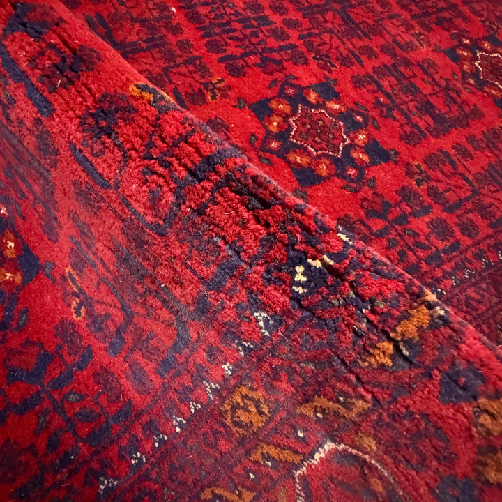 Red Afghan Khal Mohammadi Rug 5' 3" x 6' 3" Hand-Knotted texture