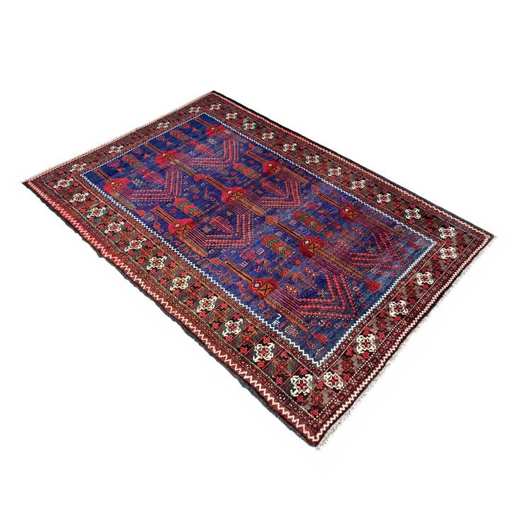 Afghan Natural Baluch Rug 4' 7" x 9' 2" Hand-Knotted view