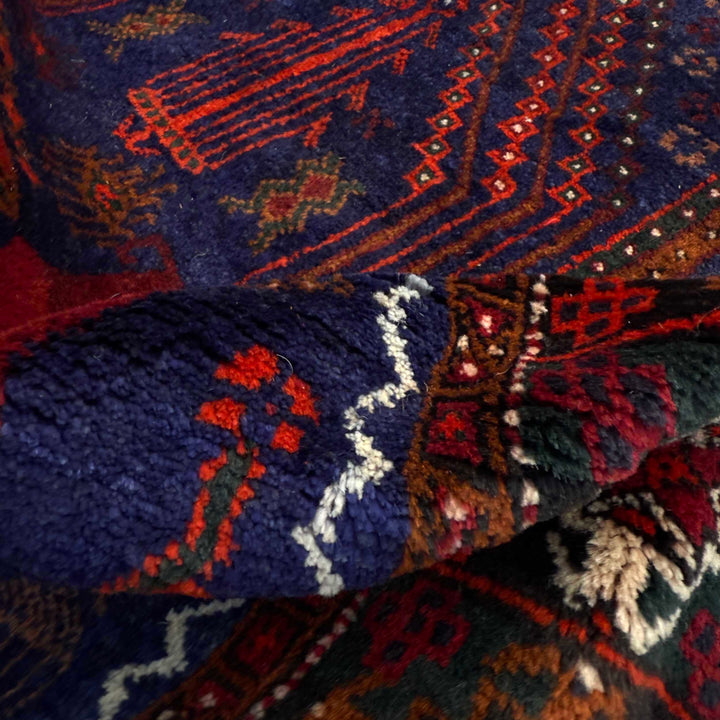 Afghan Natural Baluch Rug 4' 7" x 9' 2" Hand-Knotted texture