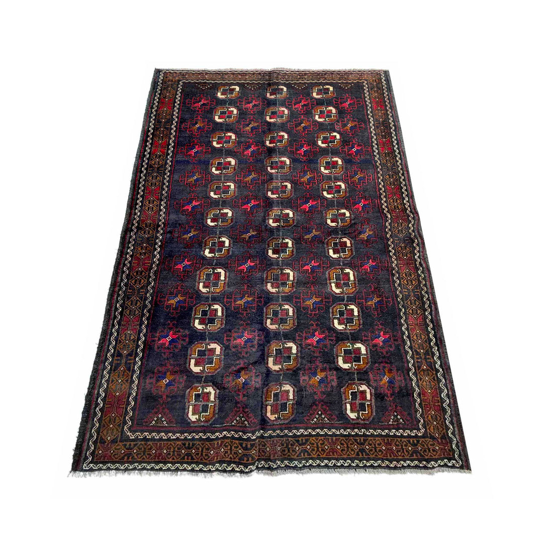 Afghan Baluchi Rug 4' 8" x 8' 11" Hand-Knotted | No. AL36097
