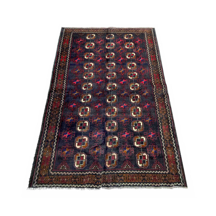 Afghan Baluchi Rug 4' 8" x 8' 11" Hand-Knotted | No. AL36097