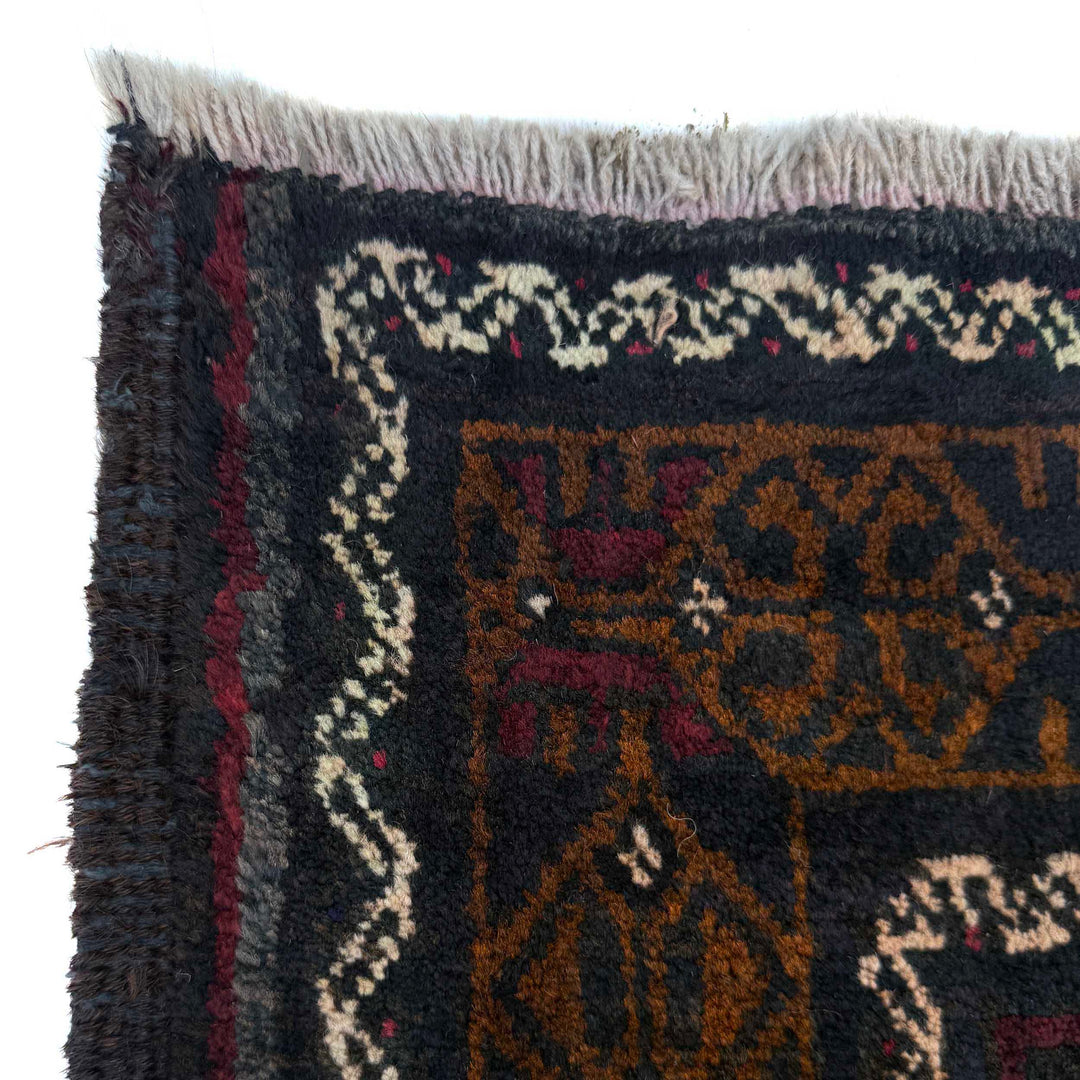 Afghan Baluchi Rug 4' 8" x 8' 11" Hand-Knotted | No. AL36097