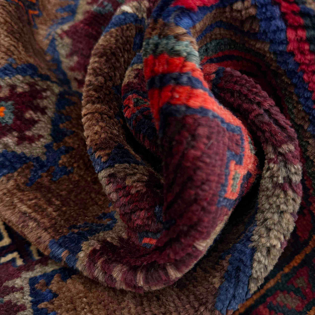 Afghan Baluchi Rug 3' 7" x 6' 0" Hand-Knotted | No. AL50827