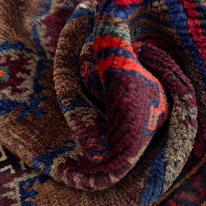 Afghan Baluchi Rug 3' 7" x 6' 0" Hand-Knotted | No. AL50827