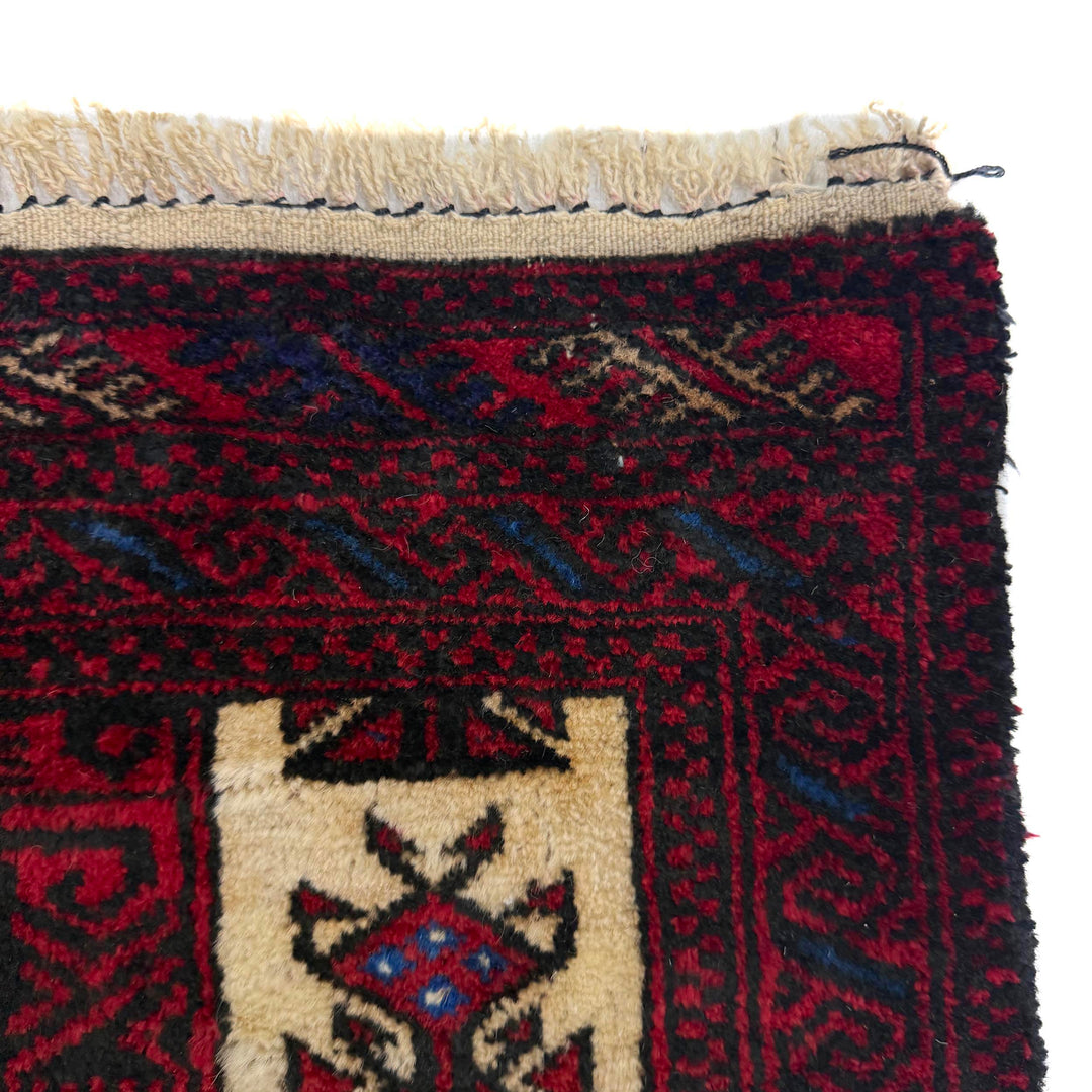 Afghan Prayer Rug 2' 9" x 4' 0" Hand-Knotted pattern
