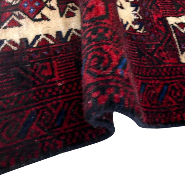 Afghan Prayer Rug 2' 9" x 4' 0" Hand-Knotted field