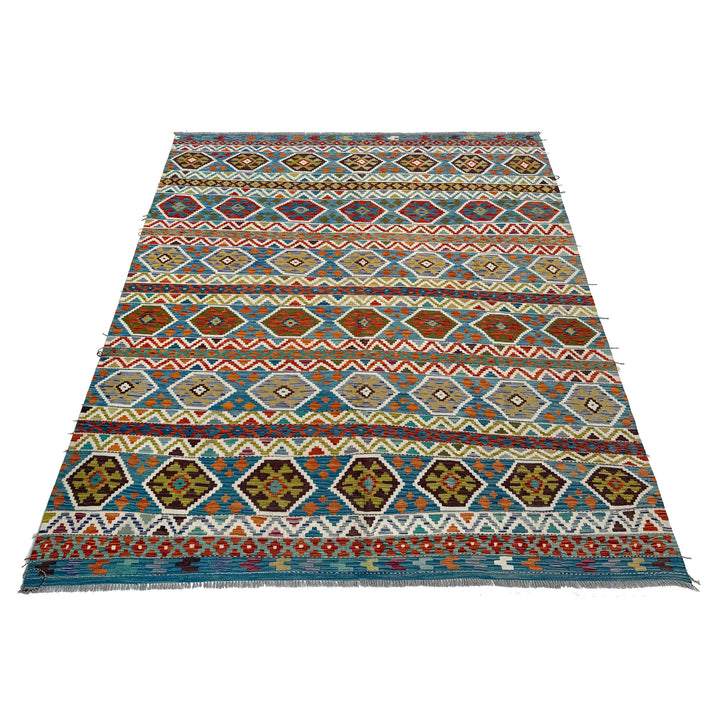 Afghan Kilim Rug 8' 2" x 9' 10" Flat-Weave | No. AL80142