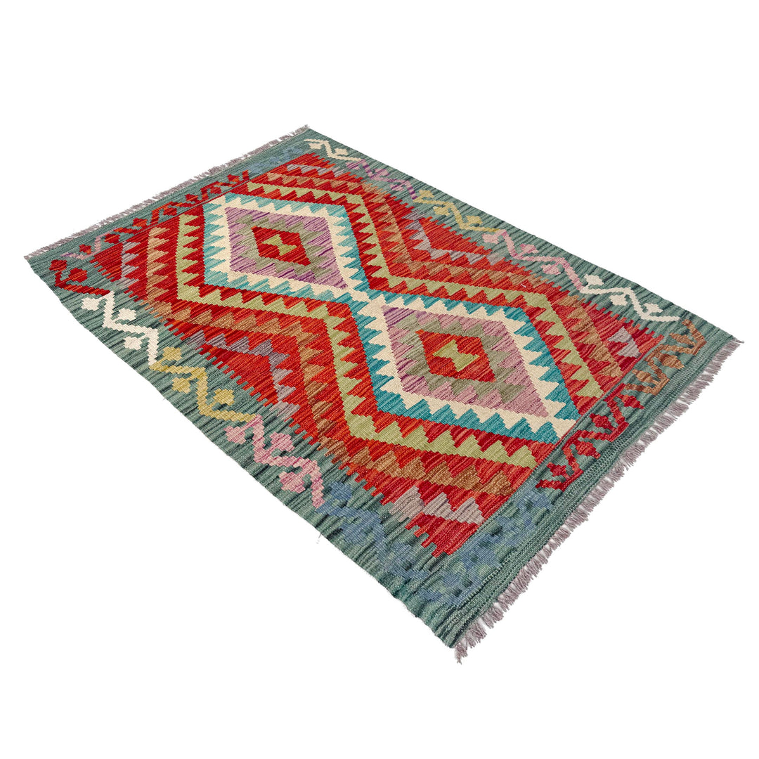 Afghan Kilim Rug 2' 7" x 4' 0" Flat-Weave view