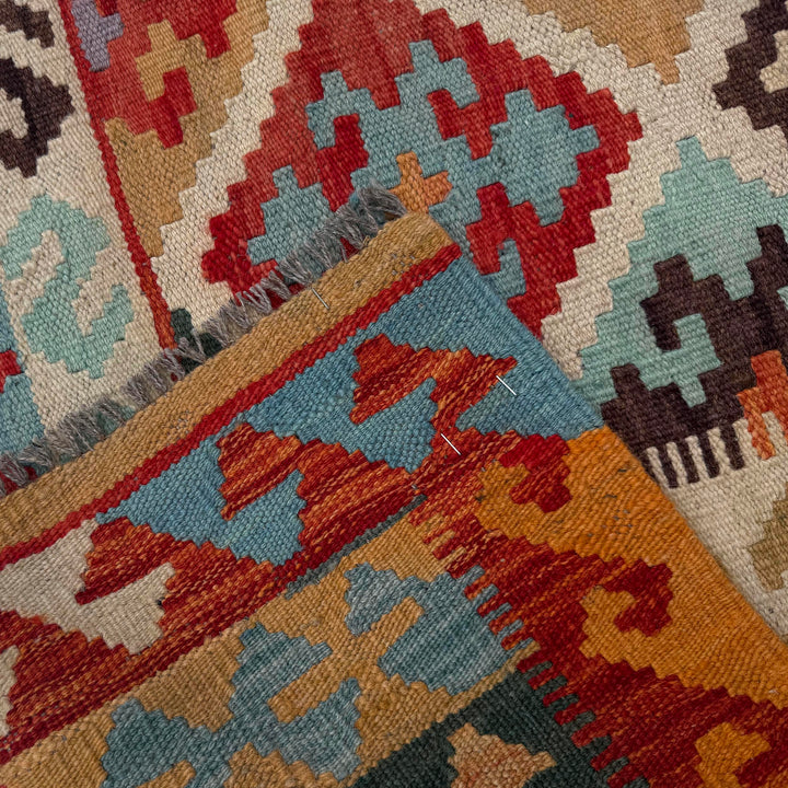 Afghan Kilim Rug 5' 1" x 6' 7" Flat-Weave | No. AL74164