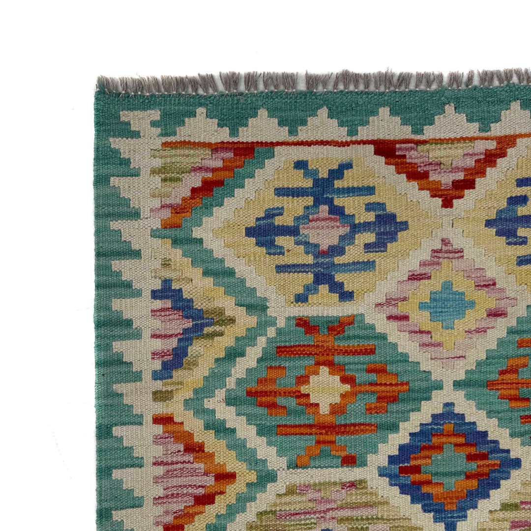 Multi Color ful Flat-Weave Wool Kilim 2' 7" x 4' 1" - No. AL51603