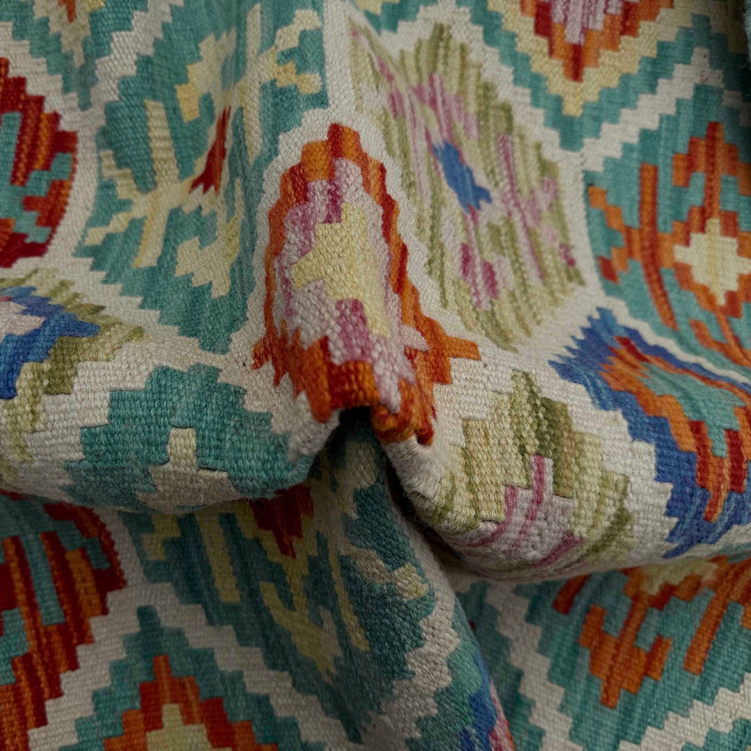 Multi Color ful Flat-Weave Wool Kilim 2' 7" x 4' 1" - No. AL51603