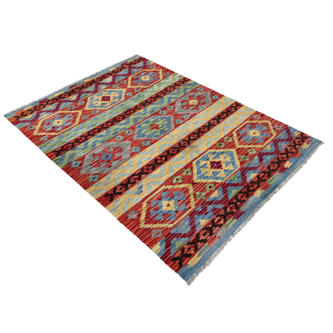Handmade Turkish Design Wool Kilim 4' 3" x 6' 2" - No. AL51307