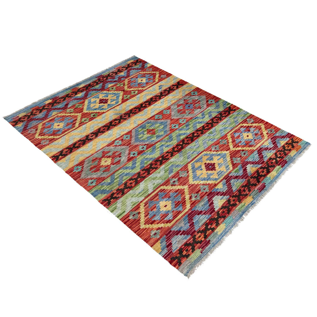 Handmade Turkish Design Wool Kilim 4' 3" x 6' 2" - No. AL51307