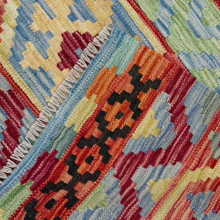 Handmade Turkish Design Wool Kilim 4' 3" x 6' 2" - No. AL51307