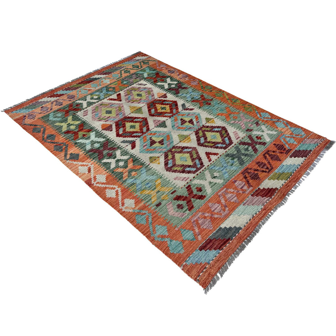 Hand Knotted Flatweave Kilim 3' 4" x 4' 11" - No. AL24745