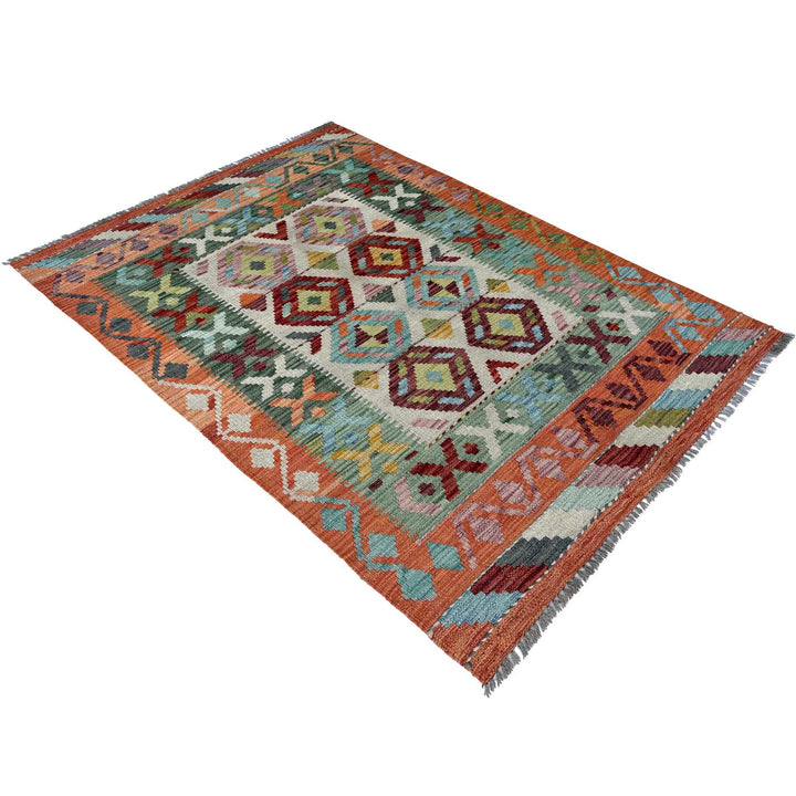 Hand Knotted Flatweave Kilim 3' 4" x 4' 11" - No. AL24745