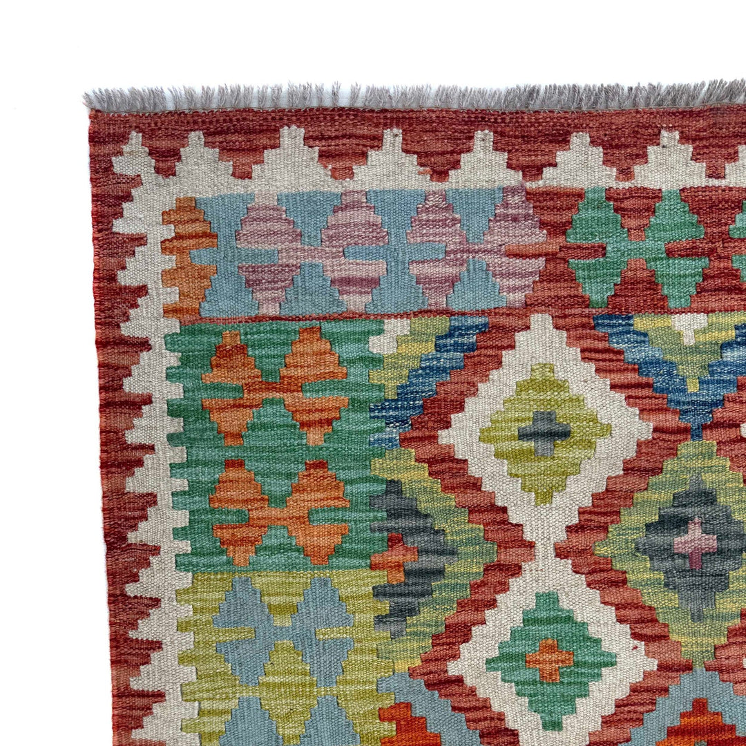 Handmade Afghan Vegetable Kilim 3' 3" x 4' 11" - No. AL55065