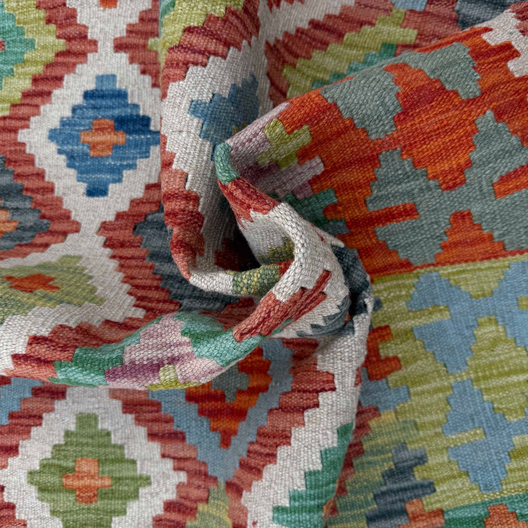 Handmade Afghan Vegetable Kilim 3' 3" x 4' 11" - No. AL55065