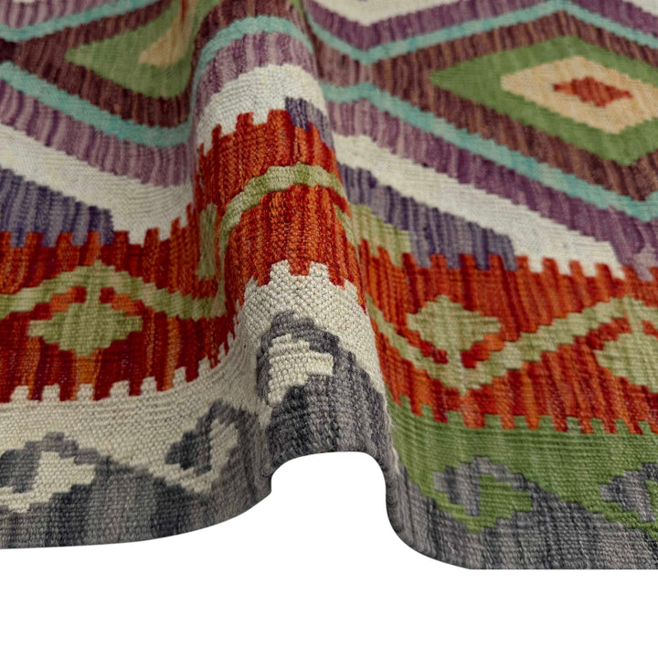 Afghan Kilim Rug 4' 0" x 5' 8" Flat-Weave field