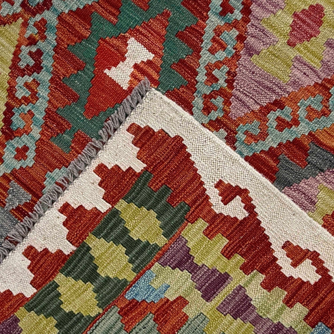 Hand Woven Wool Kelim 5' 3" x 6' 6" - No. AL46835