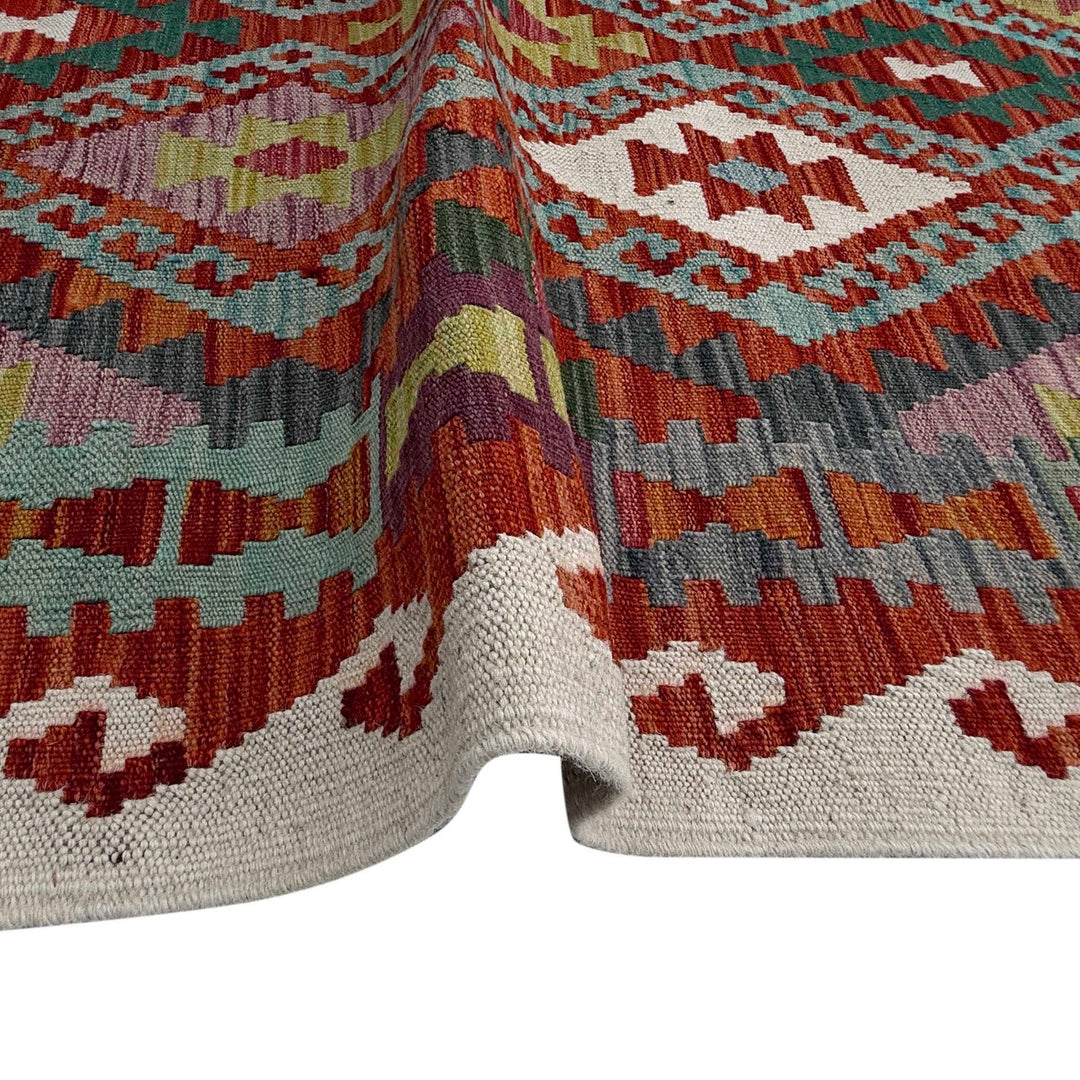 Hand Woven Wool Kelim 5' 3" x 6' 6" - No. AL46835