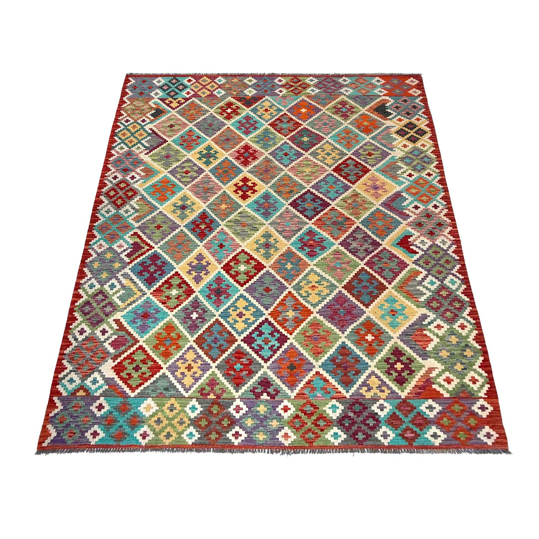 Handmade Vegetable Kilim 6' 8" x 9' 9" - No. AL48611