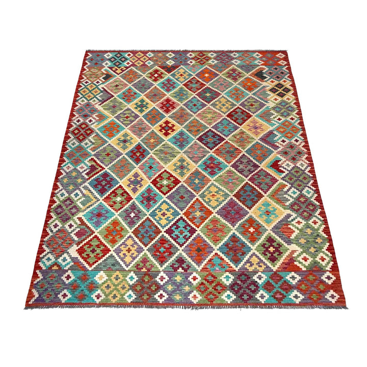 Handmade Vegetable Kilim 6' 8" x 9' 9" - No. AL48611