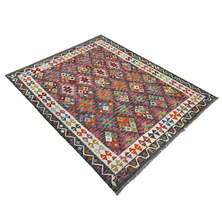 Afghan Chobi Kilim Rug 4' 10" x 6' 4" Flat-Weave view