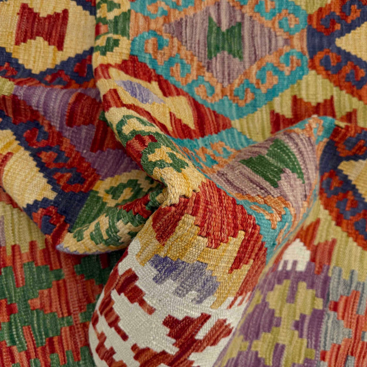 Afghan Kilim Rug 4' 1" x 5' 9" Flat-Weave field