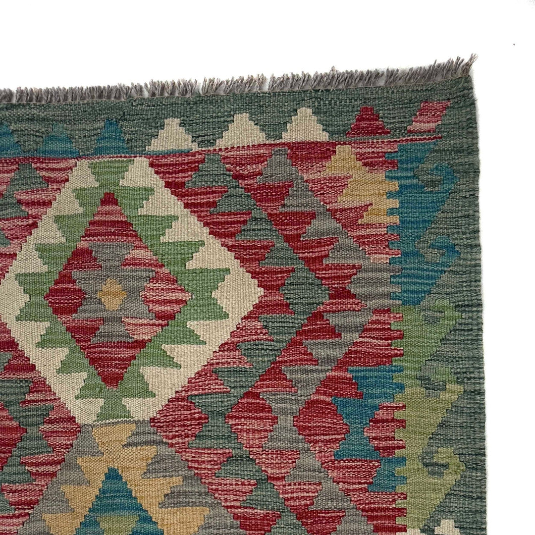 Hand Woven Wool Kelim 3' 10" x 6' 1" - No. AL55726