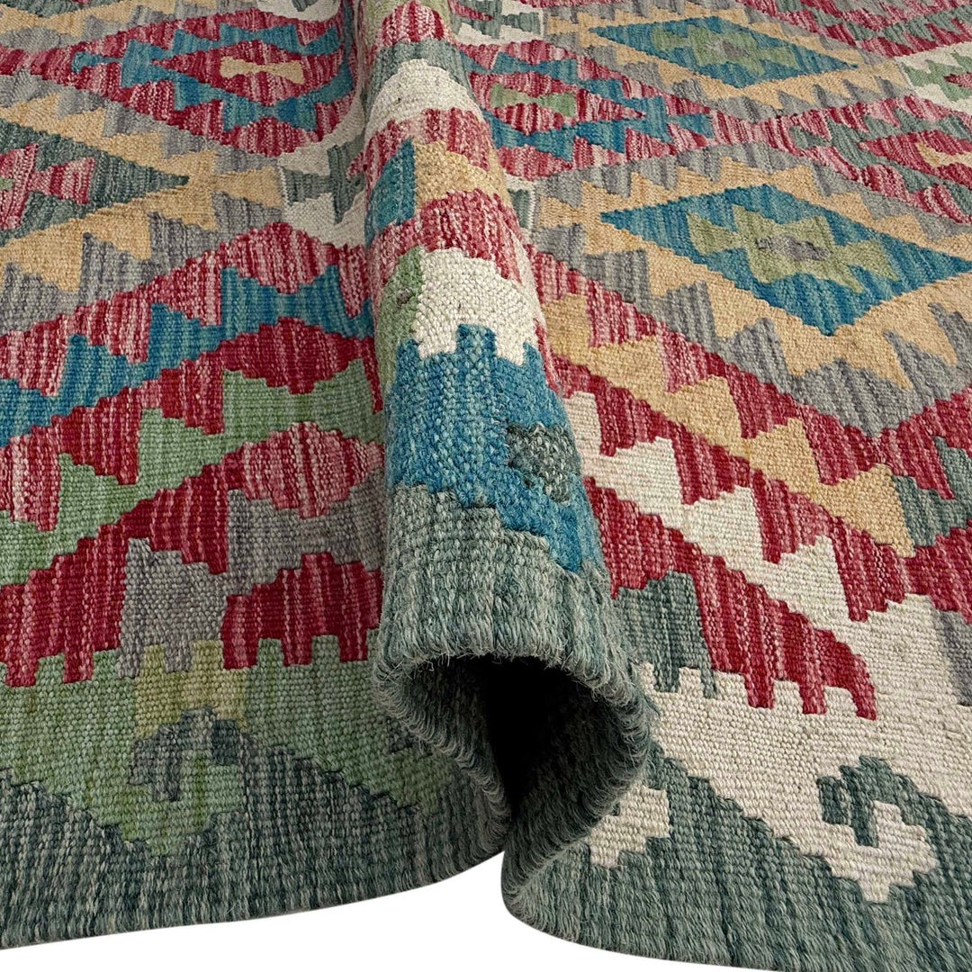 Hand Woven Wool Kelim 3' 10" x 6' 1" - No. AL55726