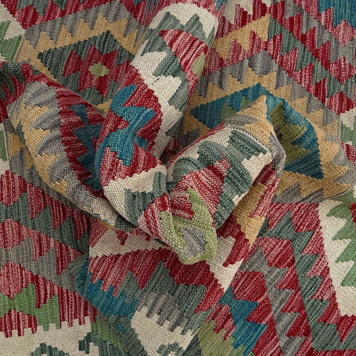 Hand Woven Wool Kelim 3' 10" x 6' 1" - No. AL55726