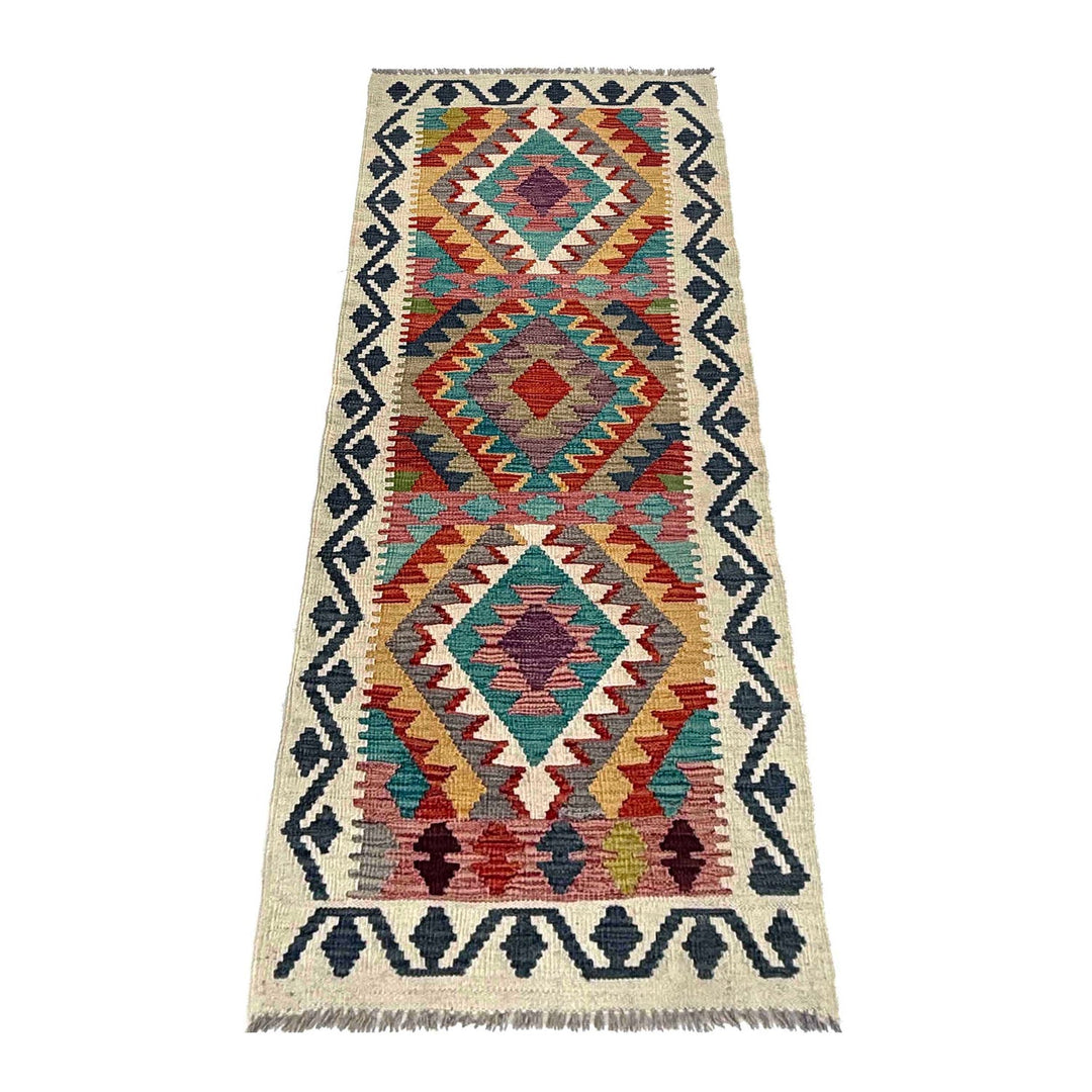 Hand Woven Wool Kelim Runner 2' 1" x 5' 11" - No. AL63822