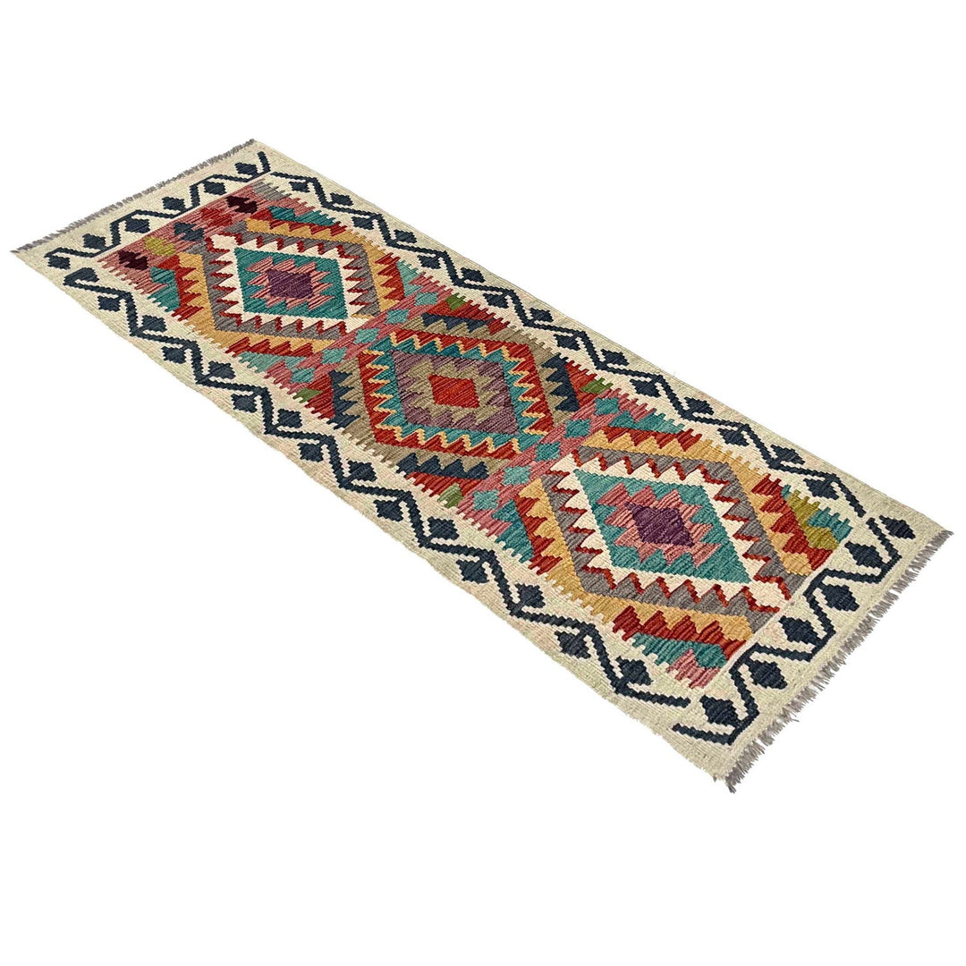 Hand Woven Wool Kelim Runner 2' 1" x 5' 11" - No. AL63822