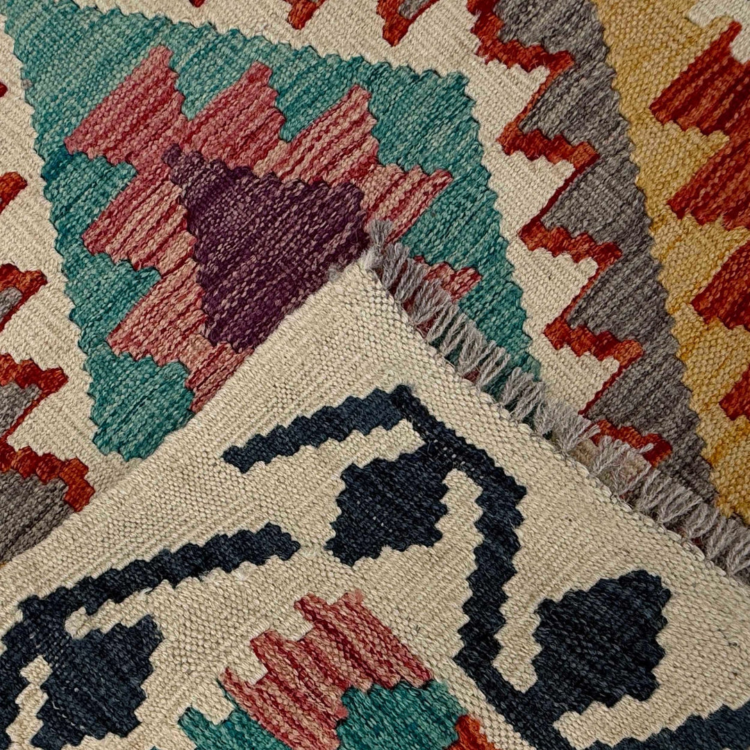 Hand Woven Wool Kelim Runner 2' 1" x 5' 11" - No. AL63822