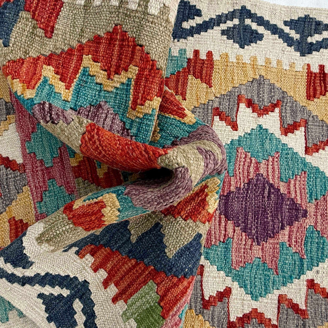 Hand Woven Wool Kelim Runner 2' 1" x 5' 11" - No. AL63822